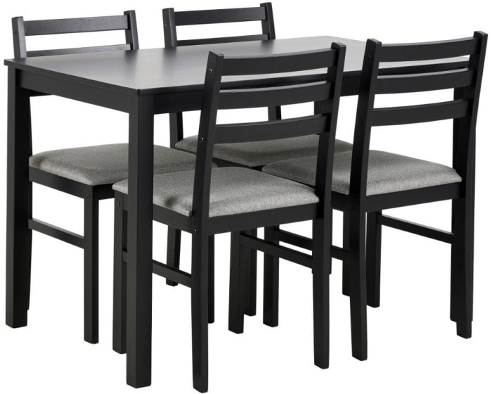 Jídelní set Alicante černý/šedý