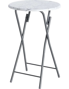 Cateringový skládací barový stůl MARLE 60 cm mramorově bílý