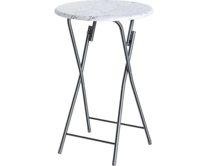 Cateringový skládací barový stůl MARLE 60 cm mramorově bílý