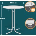 Cateringový skládací barový stůl Ofelie 80 cm bílý