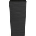 Sada 3 ks květináčů Porto Riflo 57x29,5/46x24,7/36,6x18,9 cm černá
