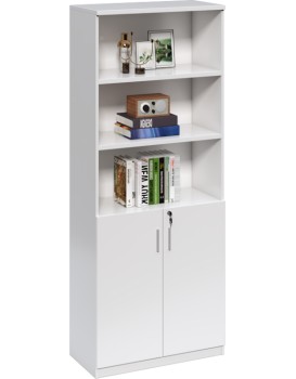 Vysoká kancelářská skříň Houseland Prime Neo 01 80 cm bílá