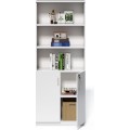 Vysoká kancelářská skříň Houseland Prime Neo 01 80 cm bílá