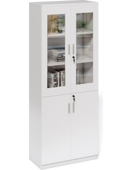 Vysoká kancelářská skříň Houseland Prime Neo 02 80 cm bílá