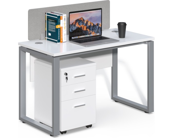 Kancelářský stůl s kontejnerem Houseland Prime Max 01 120 cm bílý