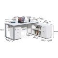 Kancelářský stůl s kontejnerem a komodou Houseland Prime Home 03 180 cm bílý