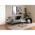 Odkládací stolek Barossa 40 cm bílý mramor/černý
