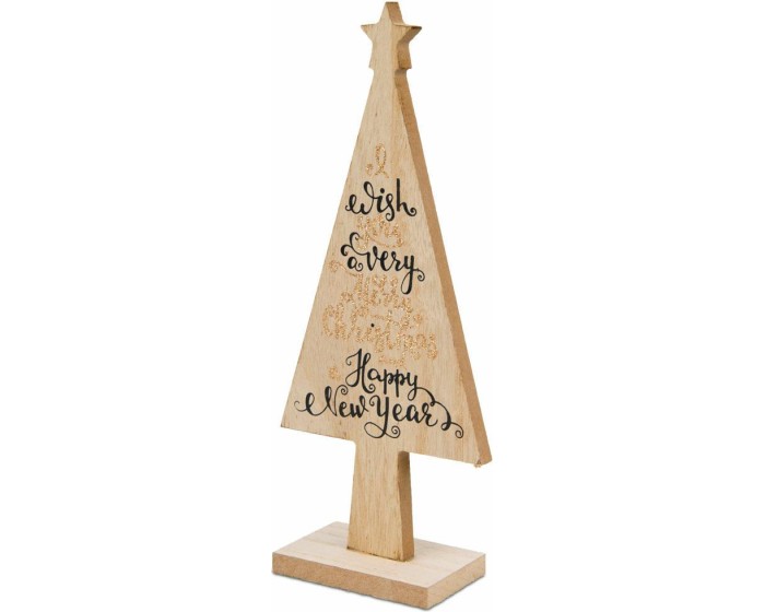 Dřevěná dekorace Merry Christmas I. 25 cm hnědá 