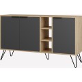 Komoda Houseland CLARA 142 cm dub přírodní/antracit