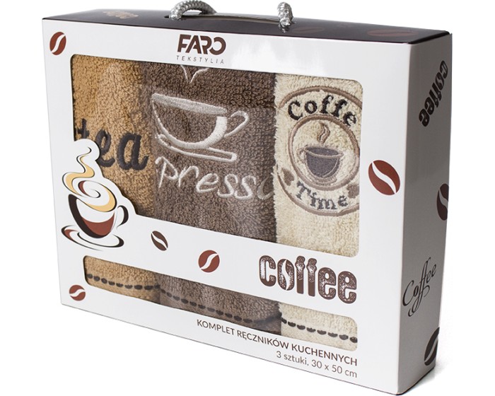 Sada bavlněných ručníků Coffee 30x50 cm