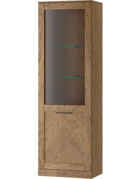 Vitrína Cozy 10 z masivu s LED osvětlením 65 cm dub Rustikal