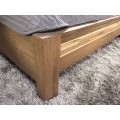 Dvoulůžková postel Velvet II 76 160x200 z masivu s LED osvětlením dub Rustikal/béžová