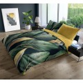 Bavlněné saténové povlečení Nobile 013 140x200 cm + 70x90 cm zelené/žluté