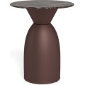 Konferenční stolek Ferrol 40 cm hnědý mat/mramor cocoa lesk