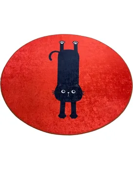 Koupelnový kobereček KITTY 100 cm červený