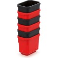 Sada úložných boxů 6 ks TITANIO 11 x 7,5 x 26,3 cm černo-červená