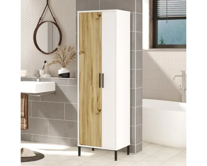 Koupelnová skříňka Houseland Kira bílá/dub Wotan
