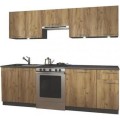 Kuchyňská linka Dania 240 cm antracit/dub craft