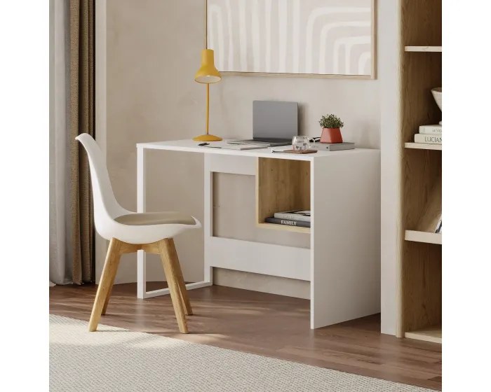Psací stůl Houseland Indy M4 bílý/dub safírový
