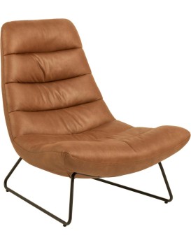 Designové kožené lounge křeslo Milford brandy hnědé