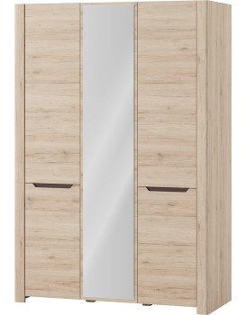 Šatní skříň Desjo 06 140 cm se zrcadlem dub San Remo