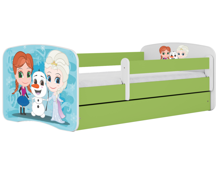 Dětská postel Babydreams Sněhové princezny zelená