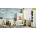 Dětská postel Babydreams méďa s kytičkami zelená