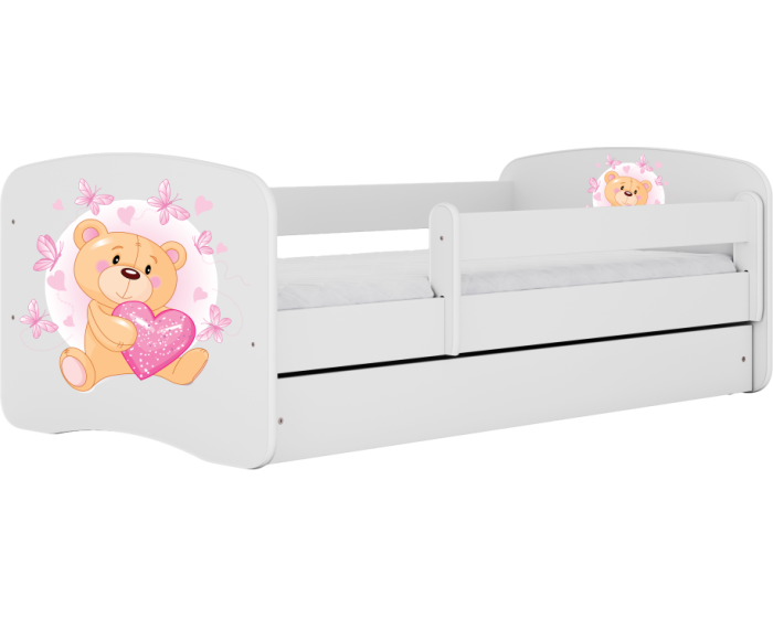 Dětská postel Babydreams medvídek s motýlky bílá