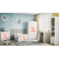 Dětská postel Babydreams medvídek s motýlky bílá