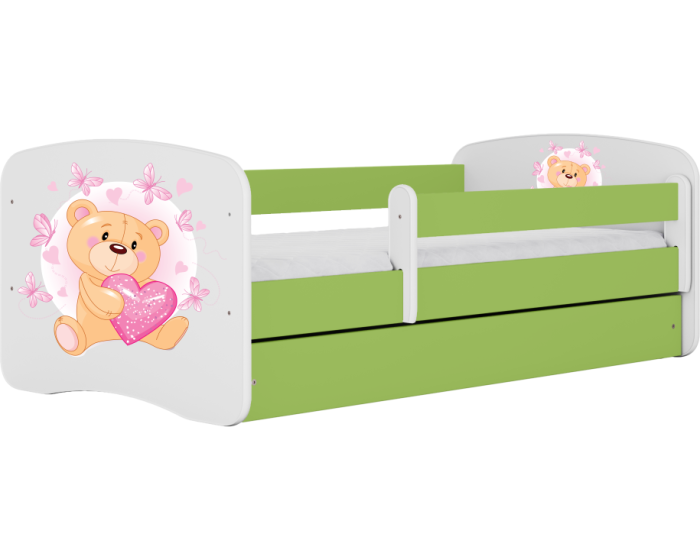 Dětská postel Babydreams medvídek s motýlky zelená