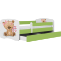 Dětská postel Babydreams medvídek s motýlky zelená