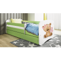 Dětská postel Babydreams medvídek s motýlky zelená
