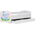 Dětská postel Babydreams slon s motýlky bílá