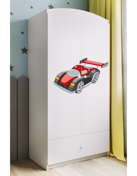Dětská skříň Babydreams 90 cm formule jedna bílá