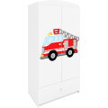 Dětská skříň Babydreams 90 cm hasičské auto bílá