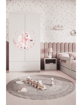 Dětská skříň Babydreams 90 cm kůň bílá