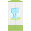 Dětská skříň Babydreams 90 cm medvídek zelená