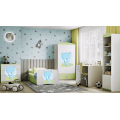 Dětská skříň Babydreams 90 cm medvídek zelená