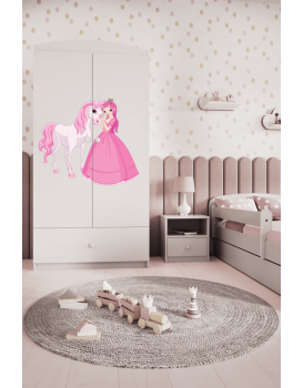 Dětská skříň Babydreams 90 cm princezna a poník bílá