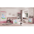 Dětská skříň Babydreams 90 cm slon s motýlky růžová