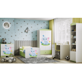 Dětská skříň Babydreams 90 cm slon s motýlky zelená