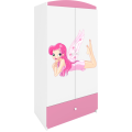 Dětská skříň Babydreams 90 cm víla s křídly růžová
