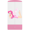 Dětská skříň Babydreams 90 cm víla s křídly růžová