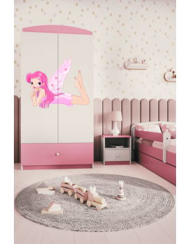 Dětská skříň Babydreams 90 cm víla s křídly růžová