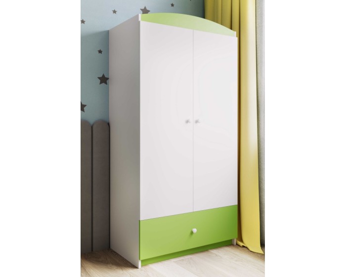 Dětská skříň Babydreams 90 cm zelená