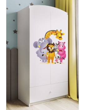 Dětská skříň Babydreams 90 cm ZOO bílá