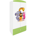 Dětská skříň Babydreams 90 cm ZOO zelená