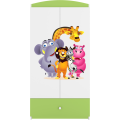 Dětská skříň Babydreams 90 cm ZOO zelená