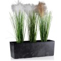 Balkónový truhlík BOUQUET 56 cm černý beton 