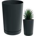 Plastový květináč TUBOS 30 cm antracitový